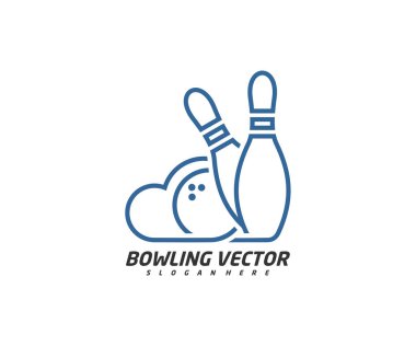 Bulut logo şablon tasarım vektörü, illüstrasyon, yaratıcı sembol, simge ile bowling
