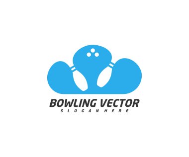 Bulut logo şablon tasarım vektörü, illüstrasyon, yaratıcı sembol, simge ile bowling