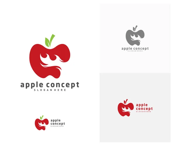 Plantilla Vector Diseño Logotipo Apple Fire Frutas Símbolo Icono Apple — Archivo Imágenes Vectoriales