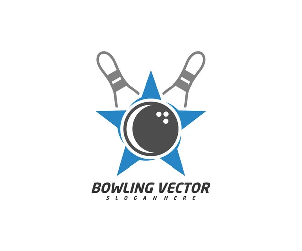 Bowling Star Logo Template Design Vector Ilustración Símbolo Creativo Icono — Vector de stock