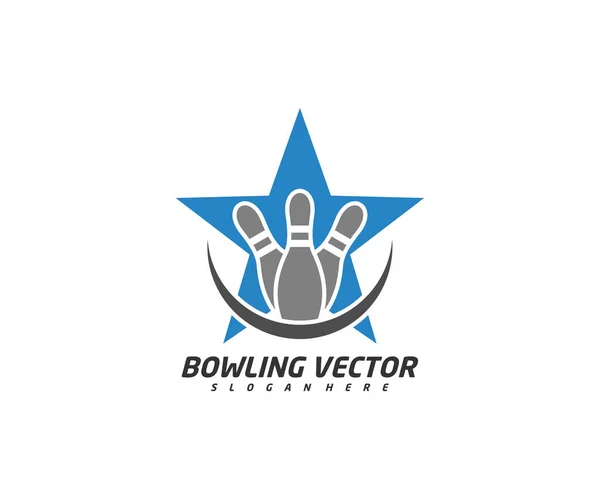 Bowling Mit Star Logo Vorlage Design Vektor Illustration Kreatives Symbol — Stockvektor