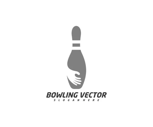 Bowling Care Logo Vorlage Design Vektor Illustration Kreatives Symbol Symbol — Stockvektor