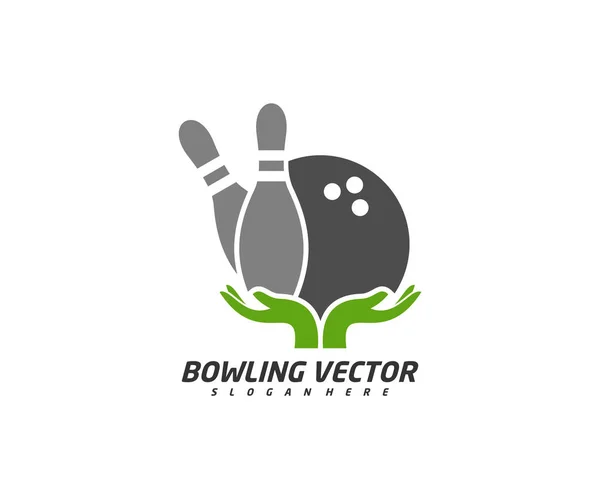 Bowling Care Logo Vorlage Design Vektor Illustration Kreatives Symbol Symbol — Stockvektor