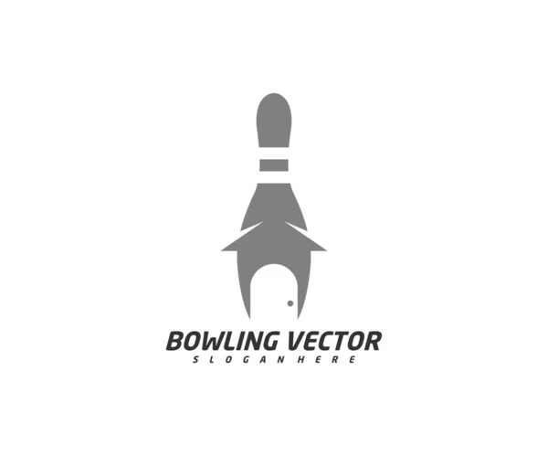 Modèle Logo Bowling House Vecteur Conception Illustration Symbole Créatif Icône — Image vectorielle