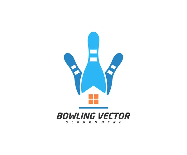 Vector Diseño Plantilla Logotipo Bowling House Ilustración Símbolo Creativo Icono — Vector de stock