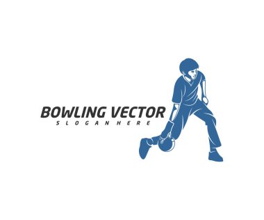 Oyuncu Bowling logosu tasarım vektörü, İllüstrasyon, Yaratıcı sembol, Simge