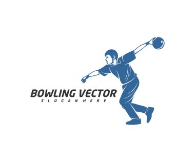 Oyuncu Bowling logosu tasarım vektörü, İllüstrasyon, Yaratıcı sembol, Simge