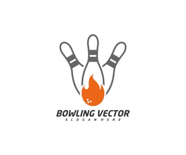 Ateş Bovling logosu tasarım vektörü, İllüstrasyon, Yaratıcı sembol, Simge