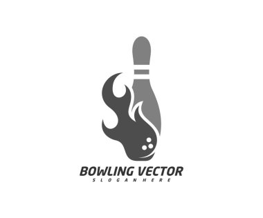 Ateş Bovling logosu tasarım vektörü, İllüstrasyon, Yaratıcı sembol, Simge