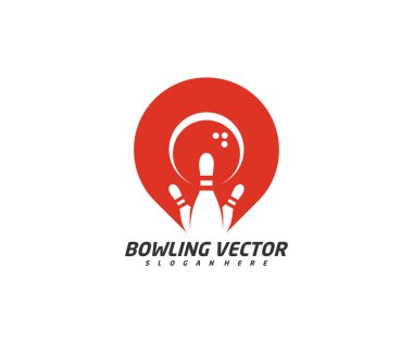 Bowling Noktası logo tasarım vektörü, İllüstrasyon, Yaratıcı sembol, Simge