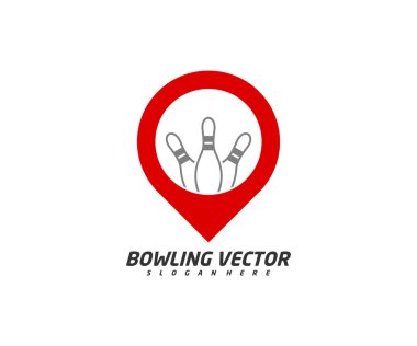 Bowling Noktası logo tasarım vektörü, İllüstrasyon, Yaratıcı sembol, Simge