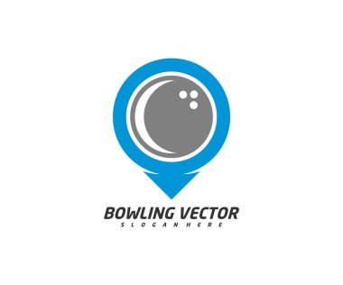 Bowling Noktası logo tasarım vektörü, İllüstrasyon, Yaratıcı sembol, Simge