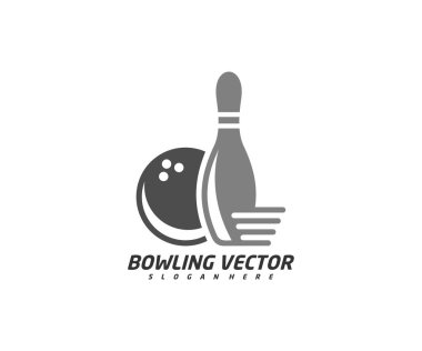 Hızlı Bowling logosu tasarım vektörü, İllüstrasyon, Yaratıcı sembol, Simge