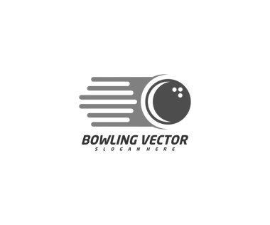 Hızlı Bowling logosu tasarım vektörü, İllüstrasyon, Yaratıcı sembol, Simge