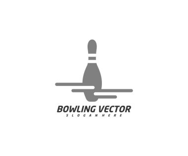Hızlı Bowling logosu tasarım vektörü, İllüstrasyon, Yaratıcı sembol, Simge
