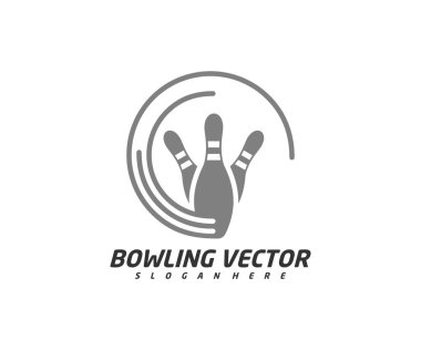 Hızlı Bowling logosu tasarım vektörü, İllüstrasyon, Yaratıcı sembol, Simge