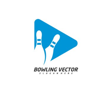 Bowling logosu tasarım vektörü, İllüstrasyon, Yaratıcı sembol, Simge oynat
