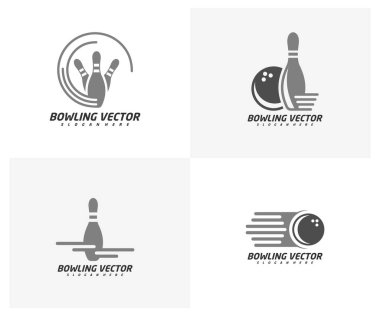 Fast Bowling logo şablon tasarım vektörü, İllüstrasyon, Yaratıcı sembol, Simge