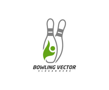 Bowling logosu tasarım vektörü, İllüstrasyon, Yaratıcı sembol, Simge oynat
