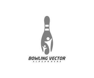 Bowling logosu tasarım vektörü, İllüstrasyon, Yaratıcı sembol, Simge oynat