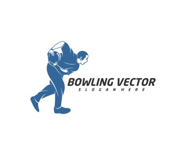 Oyuncu Bowling logosu tasarım vektörü, İllüstrasyon, Yaratıcı sembol, Simge