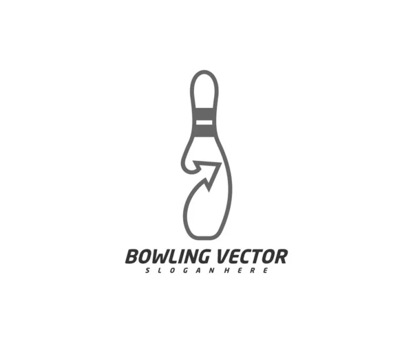 Boliche Com Vetor Design Modelo Logotipo Seta Ilustração Símbolo Criativo — Vetor de Stock