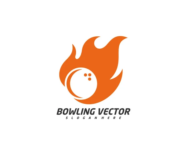 Fire Bowling Logo Template Design Vector Ilustración Símbolo Creativo Icono — Vector de stock