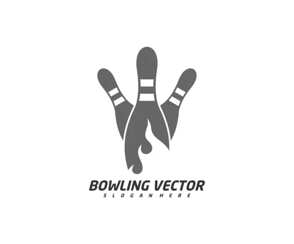 Fire Bowling Logo Vorlage Design Vektor Illustration Kreatives Symbol Symbol — Stockvektor