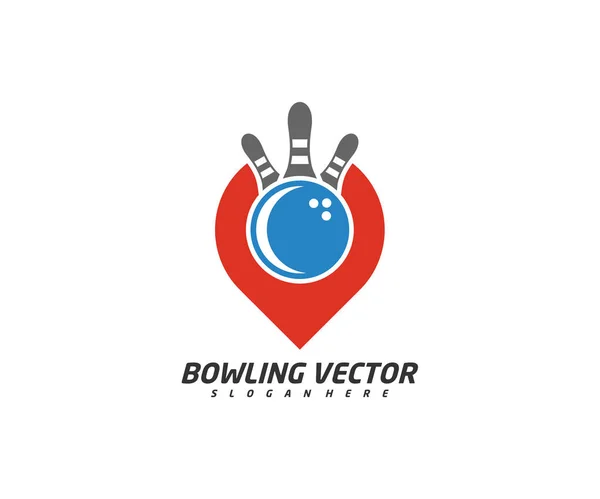 Vector Diseño Plantilla Logotipo Bowling Point Ilustración Símbolo Creativo Icono — Vector de stock