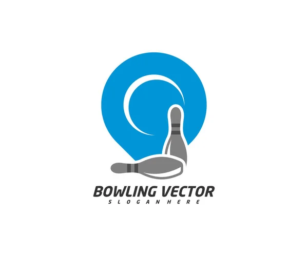 Modèle Logo Bowling Point Vecteur Conception Illustration Symbole Créatif Icône — Image vectorielle