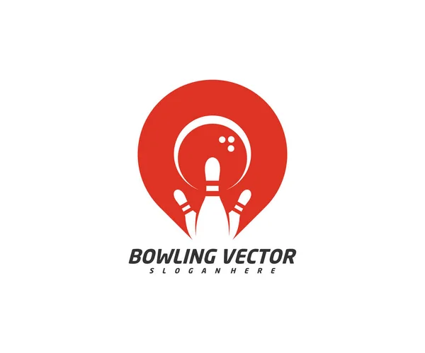 Modèle Logo Bowling Point Vecteur Conception Illustration Symbole Créatif Icône — Image vectorielle