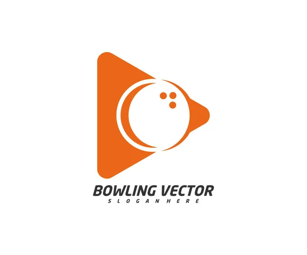 Bowling Logosu Tasarım Vektörü Llüstrasyon Yaratıcı Sembol Simge Oynat — Stok Vektör