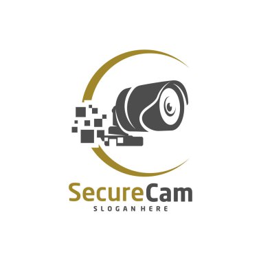 CCTV Kamera Logosu Tasarım Vektör Şablonu, Kavram Sembolü, Simge