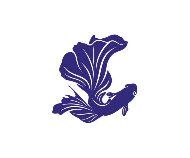 Betta balık vektör çizimi, savaşan balık logosu tasarım şablonu