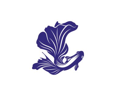 Betta balık vektör çizimi, savaşan balık logosu tasarım şablonu