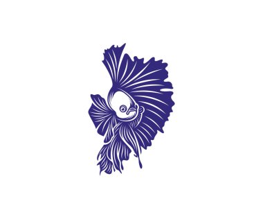 Betta balık vektör çizimi, savaşan balık logosu tasarım şablonu