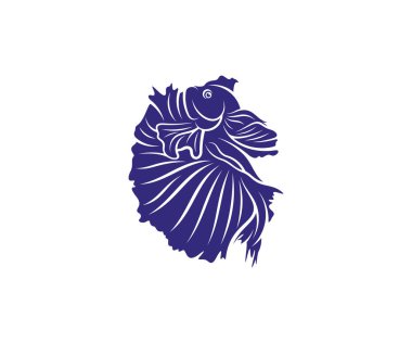 Betta balık vektör çizimi, savaşan balık logosu tasarım şablonu