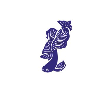 Betta balık vektör çizimi, savaşan balık logosu tasarım şablonu