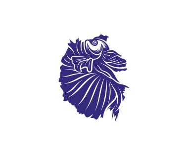 Betta balık vektör çizimi, savaşan balık logosu tasarım şablonu