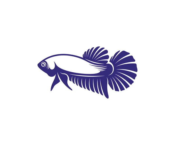 Betta Fish Vector Illustration Fighting Fish Logo Design Template — Stock Vector