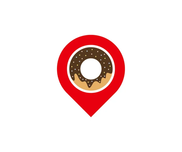 Modello Vettoriale Progettazione Del Logo Donuts Point Concetto Del Logo — Vettoriale Stock