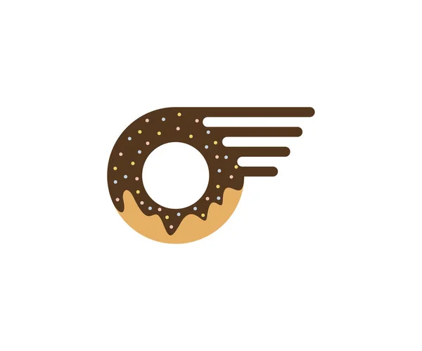 Modello Vettoriale Progettazione Del Logo Fast Donuts Concetto Del Logo — Vettoriale Stock