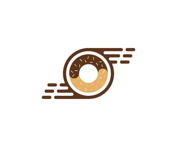 Fast Donuts Logo Design Vector Template Concepto Logotipo Panadería Símbolo — Vector de stock