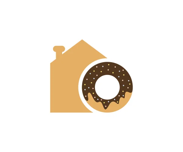 Modello Vettoriale Progettazione Del Logo House Donuts Concetto Del Logo — Vettoriale Stock