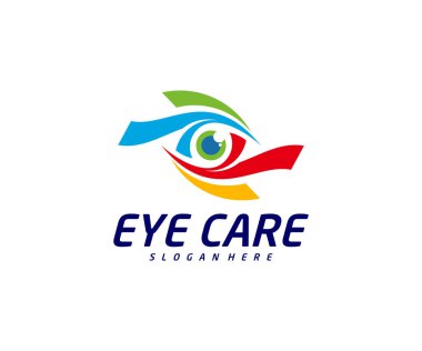 Göz logosu tasarım vektör şablonu, yaratıcı göz logosu konsepti, simge sembolü, illüstrasyon