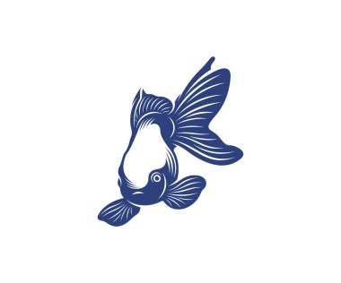 Japon Balığı Logosu tasarım vektör şablonu, Japon Balığı çizimi, simge sembolü