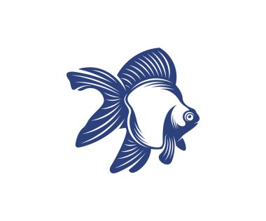 Japon Balığı Logosu tasarım vektör şablonu, Japon Balığı çizimi, simge sembolü