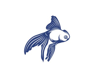 Japon Balığı Logosu tasarım vektör şablonu, Japon Balığı çizimi, simge sembolü