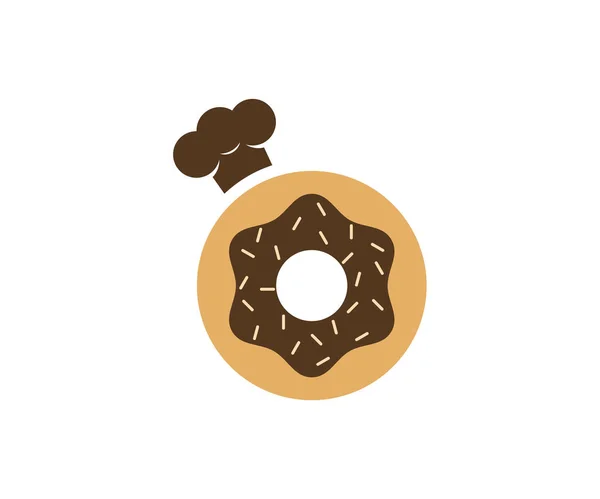 Modello Vettoriale Design Del Logo Del Cappello Chef Donuts Hat — Vettoriale Stock