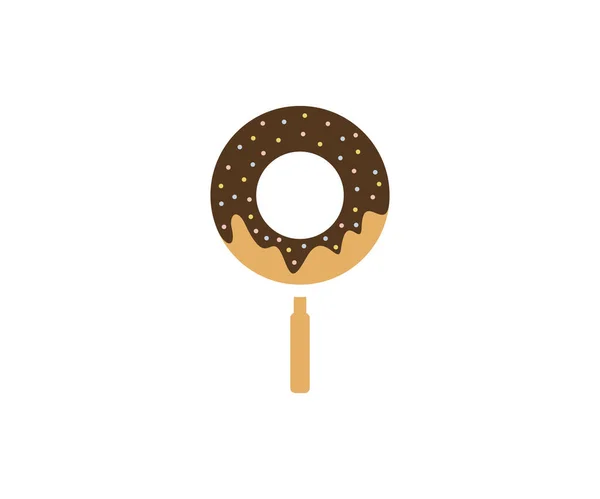 Donuts Search Logo Design Vector Template Bakery Logo Concept Creative — Vector de stock
